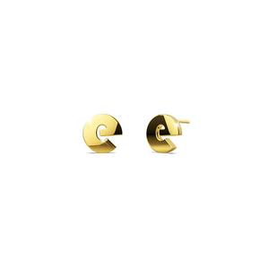 Серьги с буквой-инициалом Bold Initial Alphabet Letter, золото, сталь, бижутерия - E