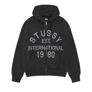 Топы Stussy Established Zip Hoodie 'Черный'