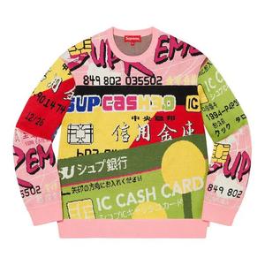 Свитера Supreme Credit Cards Sweater 'Pink'