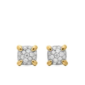 Серьги-гвоздики Chatelaine из желтого золота с бриллиантами (5 мм)