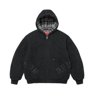 Куртки Supreme Leather Appliqué Hooded Work Jacket 'Black'