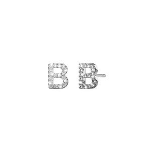 Серьги-буквы Glamour Alphabet из стерлингового серебра 925 - B