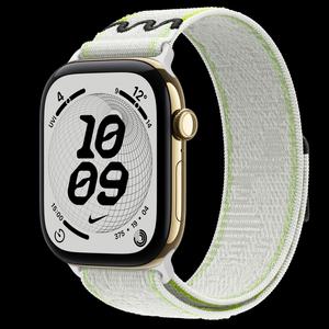 Apple Watch Series 12 46 мм, GPS + Cellular, титан, Radiant Gold, ремешок Essential White Nike Sport Loop