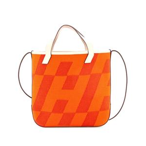 Сумка на плечо Cabas H en Biais Tote Canvas with Leather 27