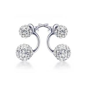 Серьги Deuce Silver Shamballa - серебряные/прозрачные