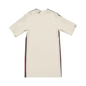 Платья Gucci Web Полосатое платье-туника 'Белый/Слоновая кость'