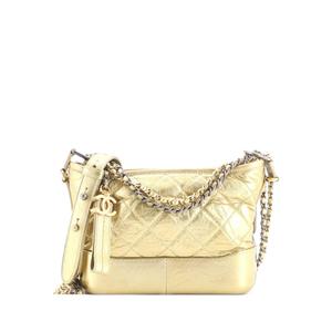 Маленькая сумка-хобо Gabrielle Metallic Quilted Aged Calfskin