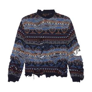 Трикотаж Balenciaga Ripped Sweater 'Navy/Multicolor'