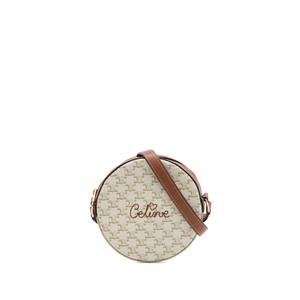Сумка через плечо Triomphe Coated Canvas Embroidered Round Purse on Strap (2021 год)