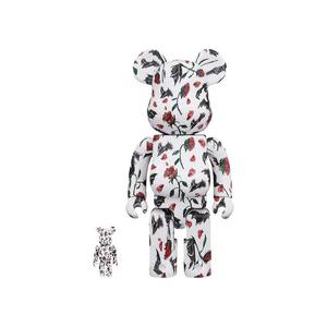 Фигурки BE@RBRICK Kidill x Eri Wakiyama 100% & 400% Set «Летучая мышь/Роза/Белый»