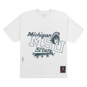 Футболки с коротким рукавом Cactus Jack by Travis Scott x Mitchell & Ness Michigan State University Handdrawn Tee 'White'
