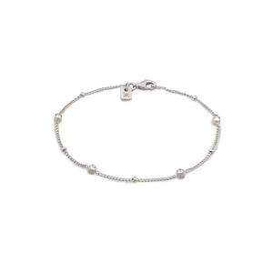 Мужской серебряный браслет с кристаллами Swarovski