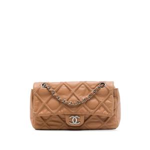 2008-2009 CC Quilted Calfskin Embossed Stitch Flap shoulder bag