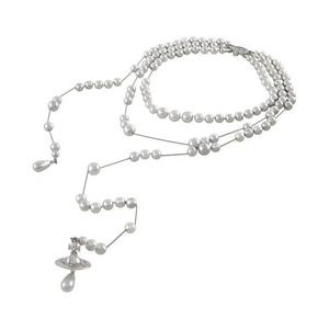 Necklaces Vivienne Westwood Broken Pearl Necklace 'Жемчуг/Черный бриллиант'