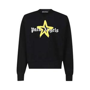 Топы Palm Angels Spray Star Logo Свитшот 'Черный/Желтый'