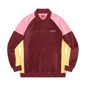 Поло Supreme Paneled Velour Long-Sleeve Polo 'Cardinal'