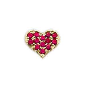 Серьга Ruby Heart из желтого золота
