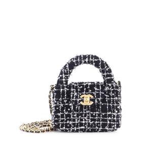 Сумка-сэтчел Kelly Top Handle Shopping Bag Quilted Tweed with Sequins Nano