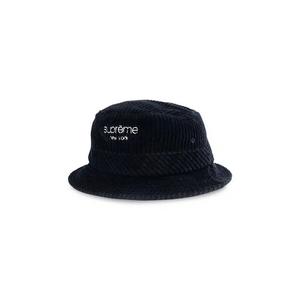 Панама Supreme Wide Wale Corduroy Crusher Hat 'Черный'