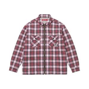 Фланелевые рубашки Supreme Thermal Lined Zip Up Flannel Shirt 'Pink'