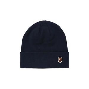 Шапки-бини BAPE Ape Head One Point Knit Cap «Темно-синий»