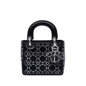Сумка-сэтчел Mini Velvet Cannage Strass Embellished Lady Dior (2018 год)