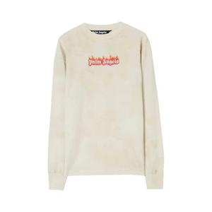 Футболки Palm Angels Burning Logo Classic Tee Long-Sleeve 'Офф-вайт'