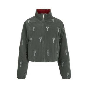 Пуховики Thom Browne Down Cropped Reversible Jacket «Средне-серый»