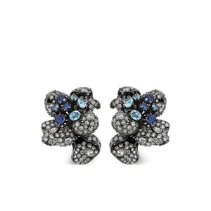 Серьги Bloomingdale из белого золота с бриллиантами и сапфирами