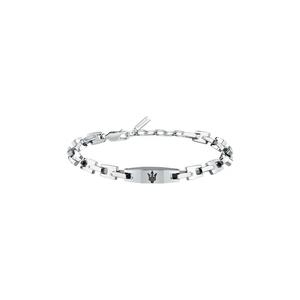 Maserati Jewels Мужской браслет из нержавеющей стали 22 см, черный логотип, JM425AVD106 (регулируемый)
