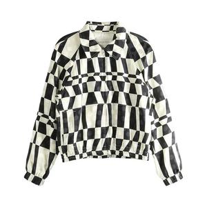 Куртки Dries Van Noten Optical Squares Print On Polka Dot Jacket «Black»
