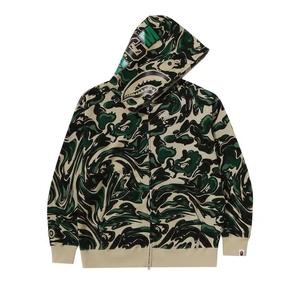 Толстовки BAPE Marbling Camo Shark Relaxed Fit Full Zip Hoodie 'Green'