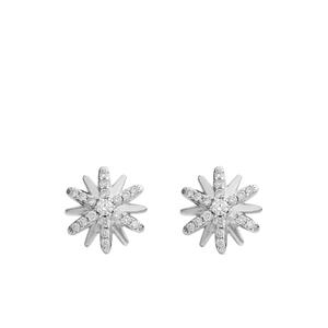 Серебряные серьги-гвоздики Petite Starburst с бриллиантами (10 мм)