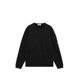 6100015 brushed organic cotton fleece regular-fit crewneck sweatshirt with sleeve pocket