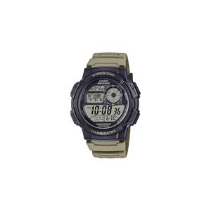 AE-1000W-5AV Мужские цифровые часы с коричневым ремешком из смолы