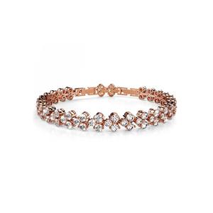 Теннисный браслет Chitra с кристаллами SWAROVSKI® — Розовое золото/Прозрачный