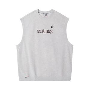 Майки AAPE Moonface Embroidered Sweat Tank Top «Белый/Хизер»