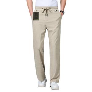Льняные свободные прямые брюки Ice Silk WK-GF6103