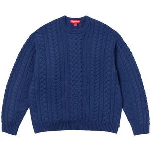Свитеры Supreme Appliqué Cable Knit Sweater 'Темно-синий'