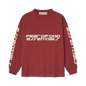Футболки с длинным рукавом Fear of God Essentials Classic Long Sleeve Tee 'Crimson'