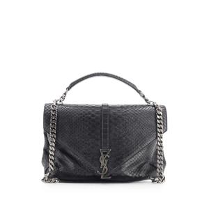 Большая сумка-сэтчел Classic Monogram College Bag с тиснением под кожу питона