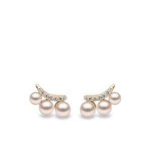 Серьги Sleek из желтого золота с жемчугом и бриллиантами