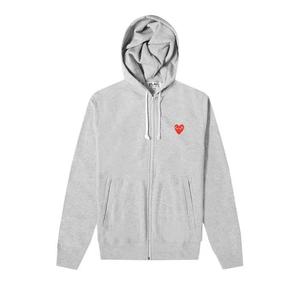Толстовки на молнии Comme des Garçons Play Zip Up Hoodie With Red Heart 'Grey'