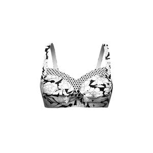 Bold Bloom Черный Plus Cup Завязка спереди Бикини топ