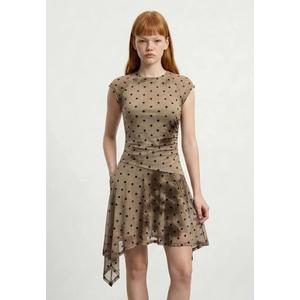 Мини-платье Halter Cowl Neck Waist из полиэстера, на подкладке, средней длины