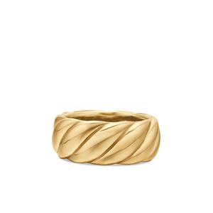 Кольцо Sculpted Cable из желтого золота (9 мм)
