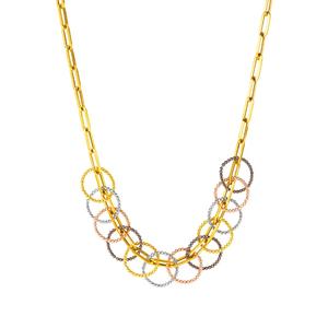 TOMEI Lusso Italia Jolly Halos Collection 4-Tone Necklace, желтое золото 916/22K