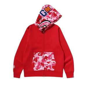 Худи BAPE Camo Shark Full Zip Hoodie «Red»