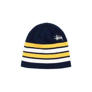 Шапка-бини Stussy Skullcap Basic полосатая 'Темно-синий'