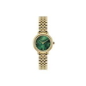 ULTRA SLIM HONEYCOMB Женские часы с позолоченным стальным браслетом IONIC PLATED THIN GOLD STEEL - Зеленый циферблат 24000266
